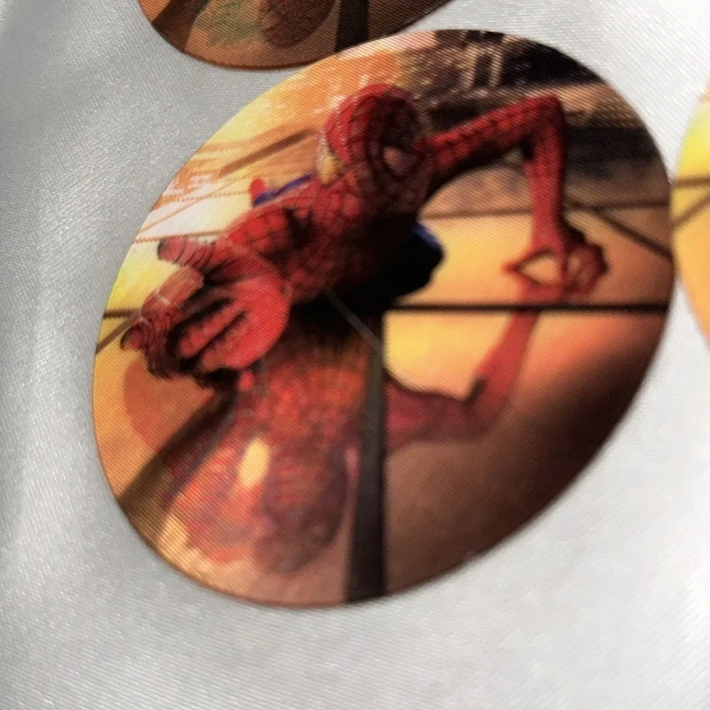 Spider-Man Holographic Disc Vintage Set of 4 Party 2002 Movie Memorabilia Sony